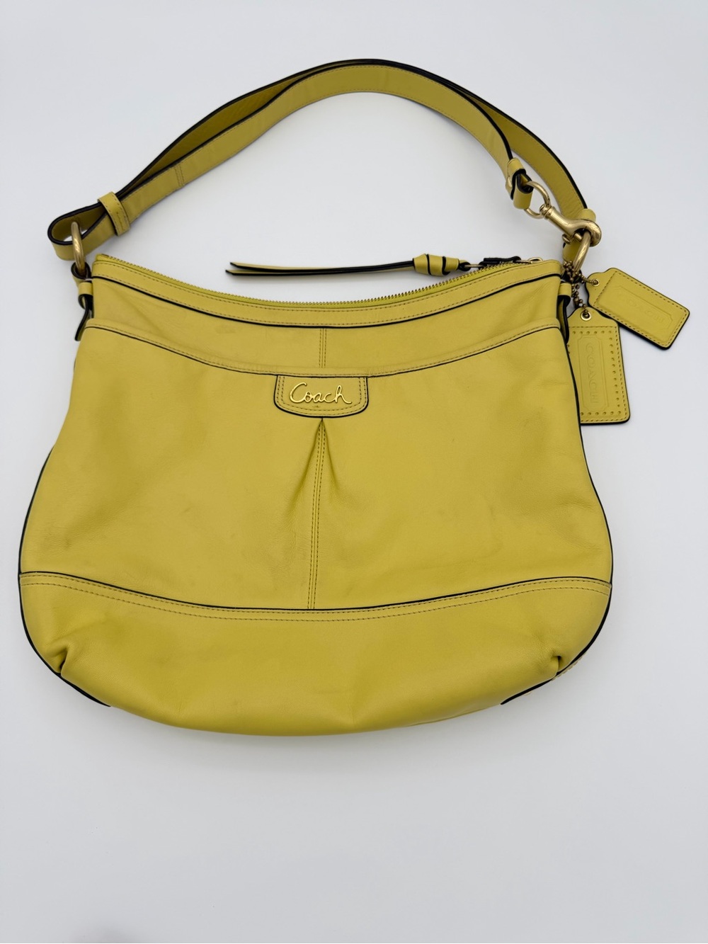 Coach Yellow Leather Convertible Shoulder Crossbody Park Brass F19726